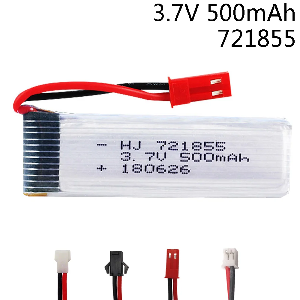 

3.7V 500mAh Lipo battery 721855 For WLtoys V929 V966 V977 X20 V959 V212 V222 H37 H07 Udi U815A U818A L6036 toys battery parts