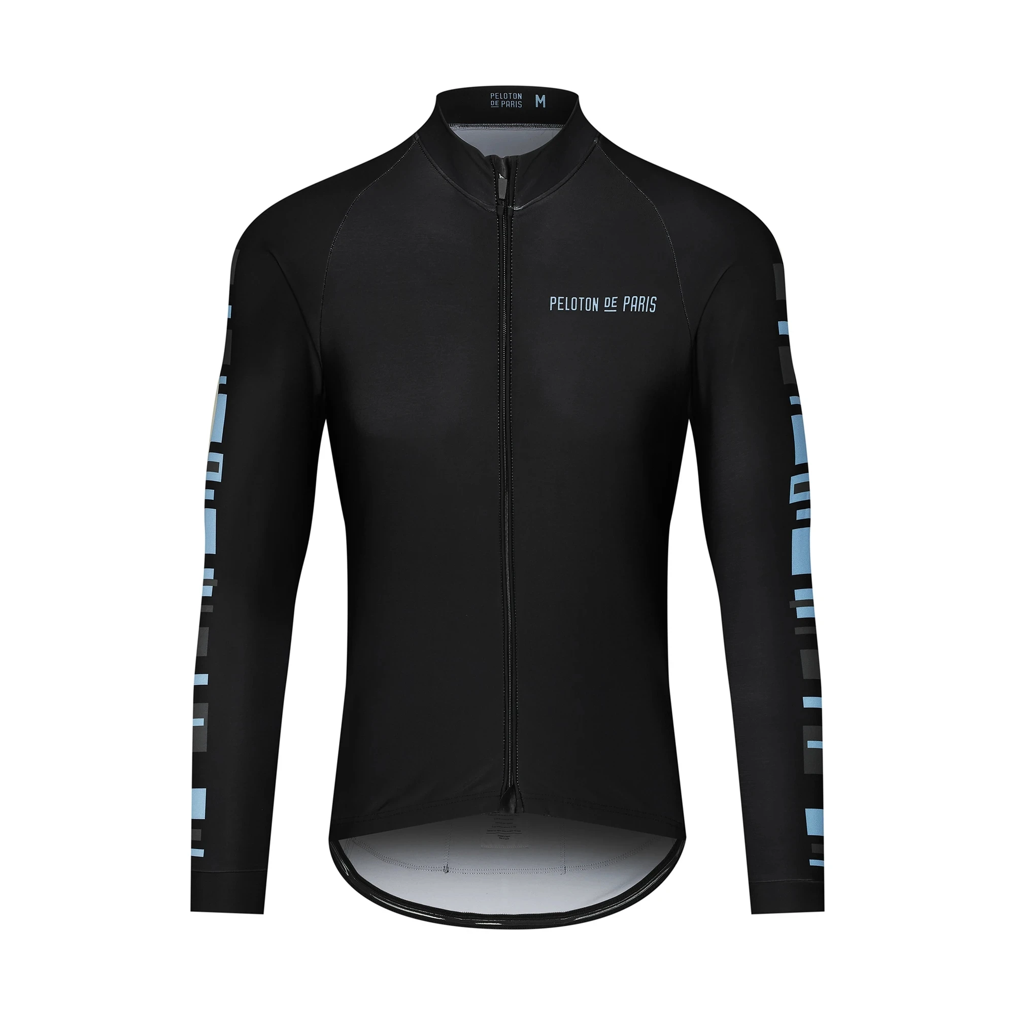 PELOTON DE PARIS Spring/Autumn Mens Long SLeeve Thin Jacket Proprietary Race-fit Cycling Jersey Black Bib Pants Ciclismo Maillot