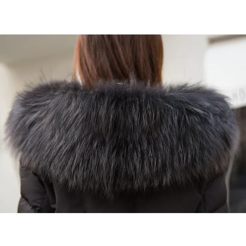 Winter Female Duck Down Jacket + Natural Raccoon Fur Thick Warm Women's Down Jacket Fashion Ladies Long Coat Hiver L1001