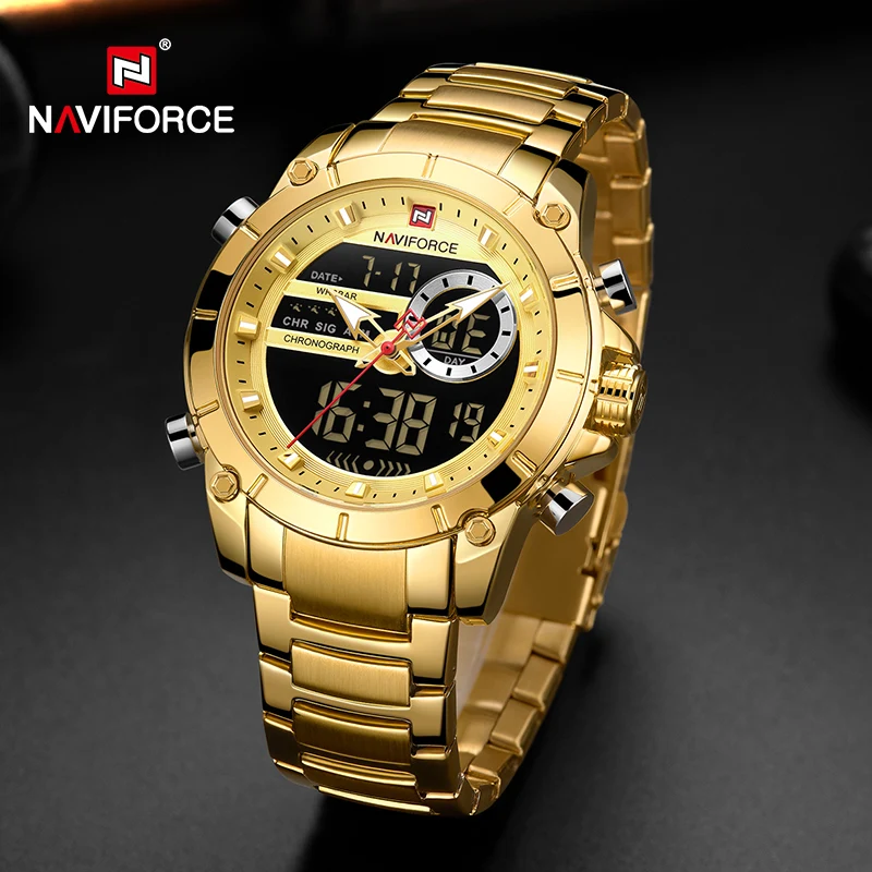 

NAVIFORCE Top Brand Men Watches Luxury Business Wild Digital Quartz Chronograph Wristwatch 30M Waterproof Analog Clock for Man