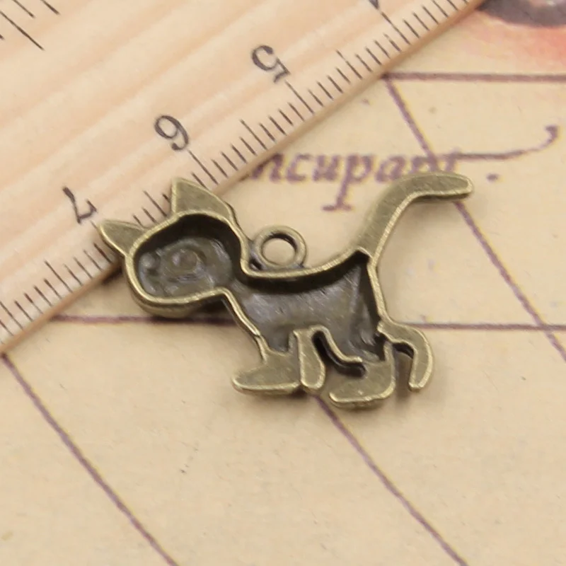 10pcs Charms Cat 30x22mm Tibetan Bronze Silver Color Pendants Antique Jewelry Making DIY Handmade Craft