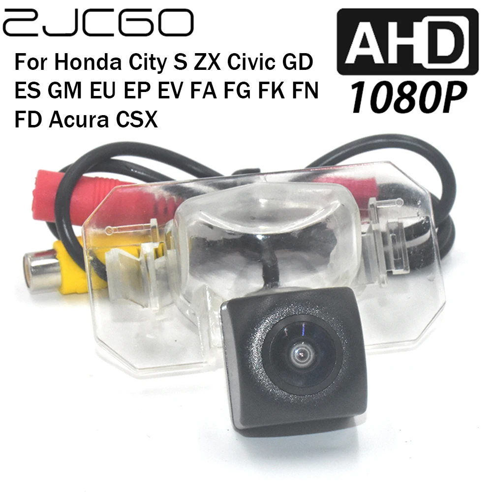 

ZJCGO Car Rear View Reverse Backup Parking AHD 1080P Camera for Honda City S ZX Civic GD ES GM EU EP EV FA FG FK FN FD Acura CSX