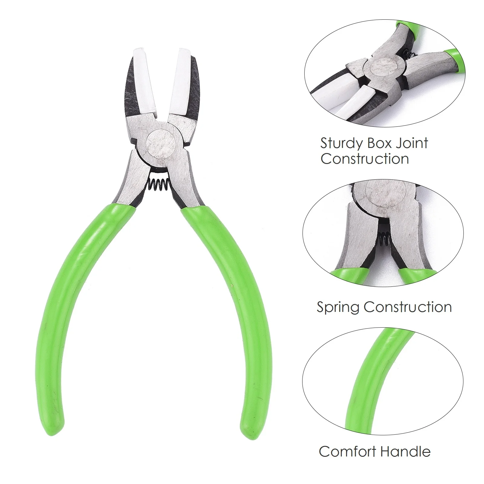 Carbon Steel Flat Nose Jewelry Bending Beading Pliers Short Chain-Nose Pliers Polishing Jewelry Making Tools 13.2x8.6x1cm