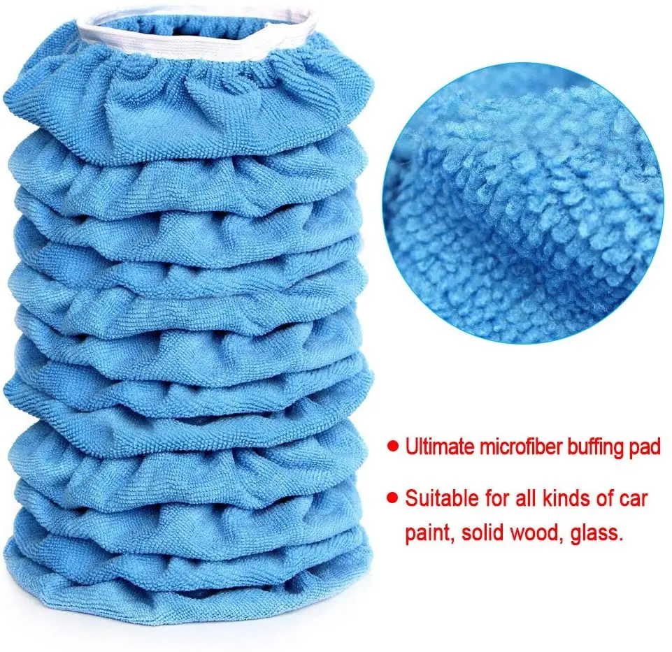 Bonnets de pulido (5 a 6 pulgadas), almohadillas de microfibra suave para el capó, para la limpieza del encerado del coche