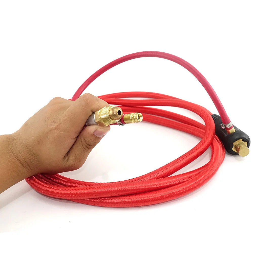 TIG Welding Cable Hose 3m Soft Flexible Integrated 5/8” 35-50 8mm Quick Connector for Tungsten Air Cooled Welder WP26 Torch