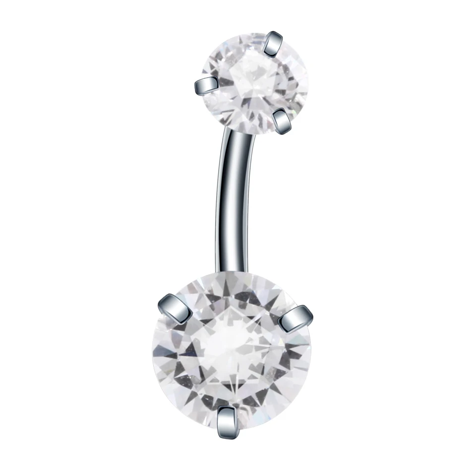 10Pcs Surgical Steel Crystal Rhinestone Belly Button Rings Navel Piercings 14G Barbell Drop Dangle Navel Rings Sexy Piercing