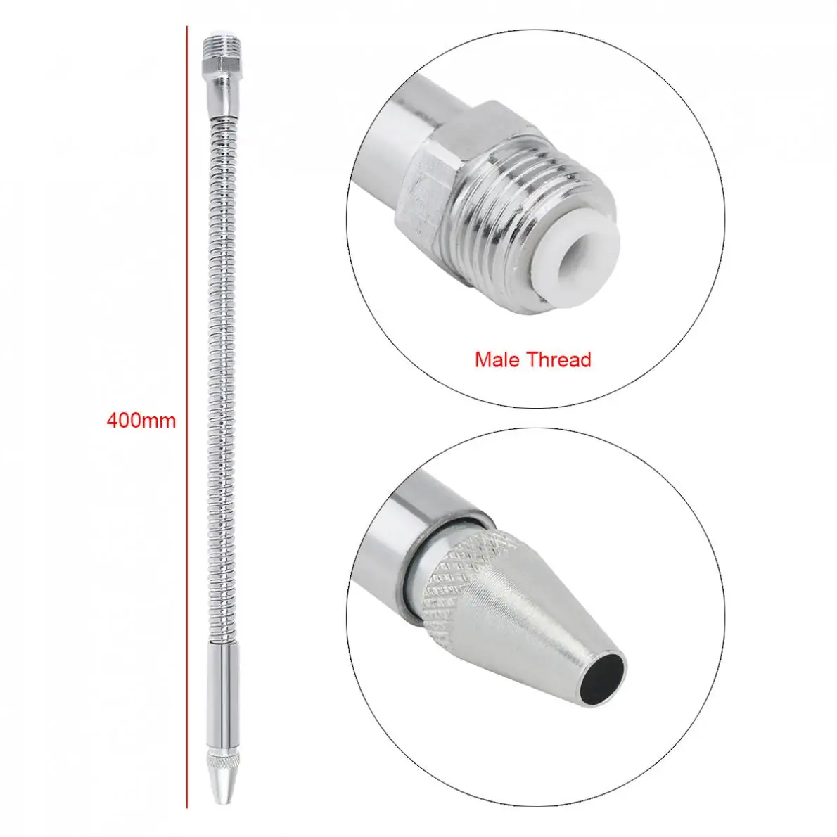 Tubo flessibile a 1/2 pollici di raffreddamento dell'olio di acqua del metallo di 390mm con l'ugello della testa rotonda per la macchina/fresatura/tornio di CNC