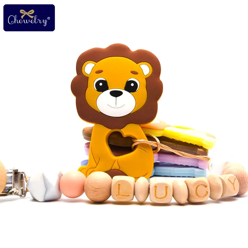 Baby Silicone Squirrel Teethers Kids Goods BPA Free Baby Teether Lion  Teething Necklace Silicone Beads Kids Bite Tiny Rod Toys