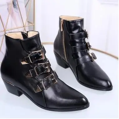 Yue Jabon Susanna Studded Genuine Leather Booties Black 38 3