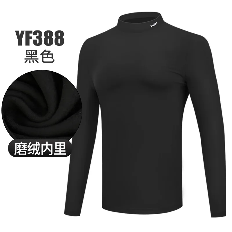 

PGM Men Winter Cashmere Bottom Shirt Golf Tennis Volleyball Warm Long Sleeve Frosted Lining Polo T Shirt 3 Colors Options