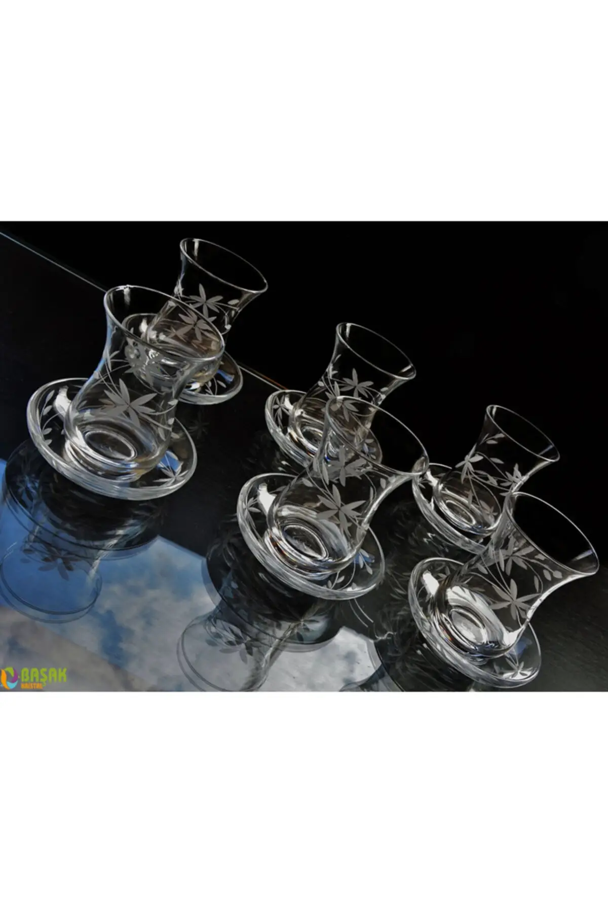 

Large Ajda Glayor Tea set 12 piece Turkish Tea Cup Glass Cup Glass Cup Glass Cup