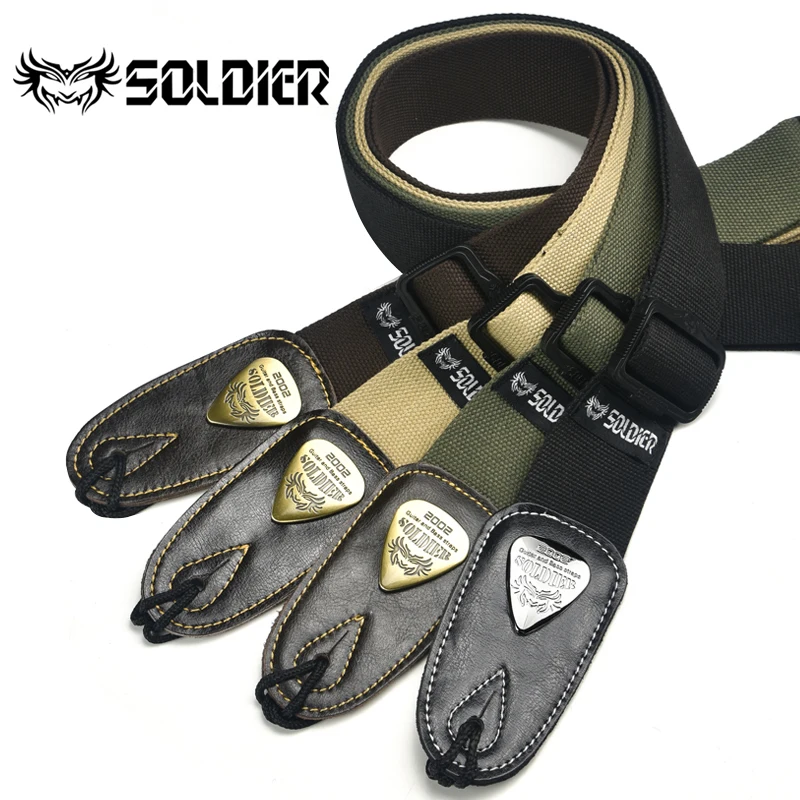 Soldier   Standard cotton strap, acoustic guitar, electric guitar, bass universal guitar strap. Available in multiple colors。