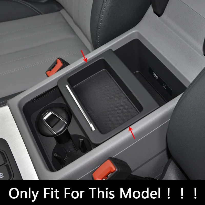 Stainless Steel Car Console Storage Box Frame Decoration Sticker Trim For Audi Q5 FY 2018-2022 Carbon Pattern Interior Accessory