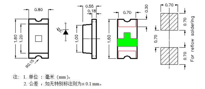 500Pcs Smd Led 0603 Rood Geel Groen Wit Blauw Oranje Violet Roze Ice Blue Light Emitting Diode Clear Led licht Diode