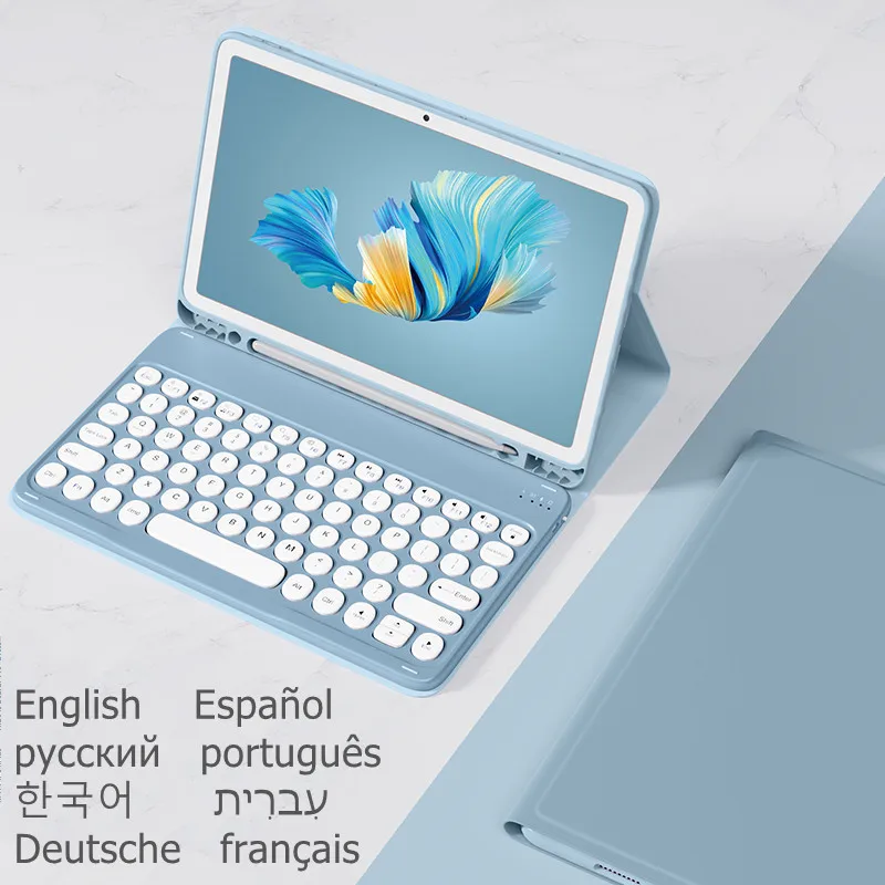 English Arabic Spanish Keyboard for Samsung Galaxy Tab S6 Lite 10.4 2020 Keyboard Case SM-P610 P615 Cover Russian Keyboard Funda