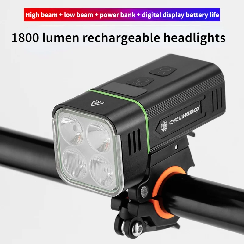 

Mountain Bike Headlight Aluminum Alloy High Brightness Endurance Lighting Riding Equipment Night Riding Lights USB Charging Lamp