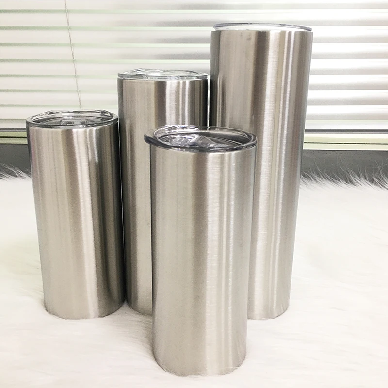 

80pcs/Lot Stainless Steel Straight Tumbler Slim Tumbler Skinny Vacuum Insulated Tumbler With Lid For Wedding Party