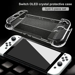 Full Protective PC Hard Cover Case Dockable Clear 100% Perfect Fit Joypad Housing Skin Shell  For Nintendo Switch OLED Console