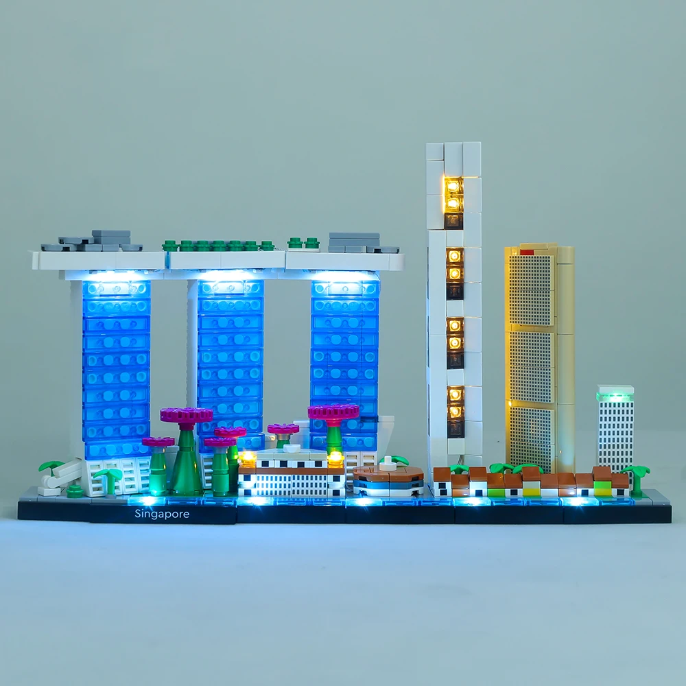 LED Light Kit For Ideas 21057 Architecture Skyline Yet Singapore City Center Building Blocks DIY Toys Not Include Blocks Set