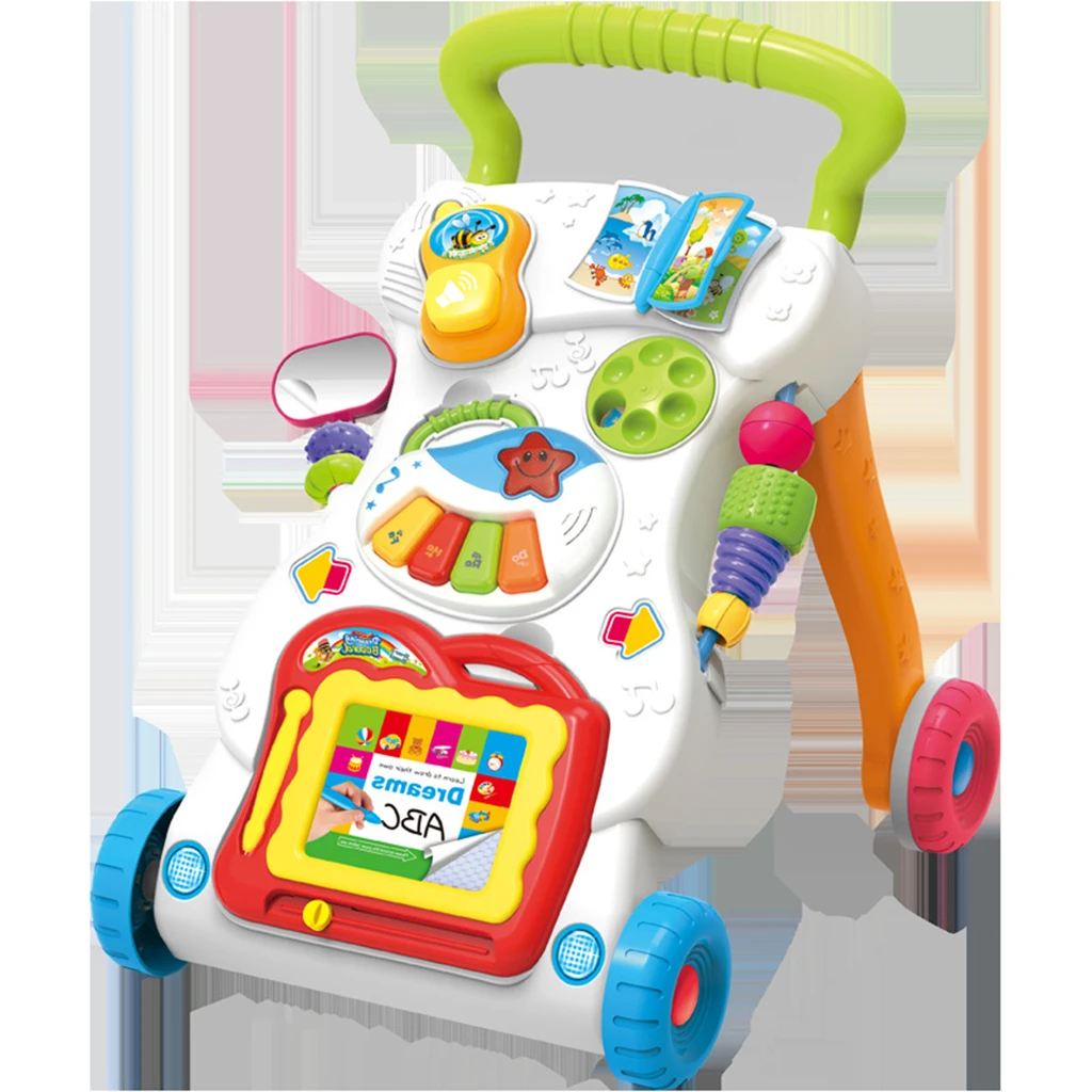 Baby Sit to Stand Walkers Toy Kids Activity Play Center with Musical Learning Push Walker Toys Gift for Baby Toddlers