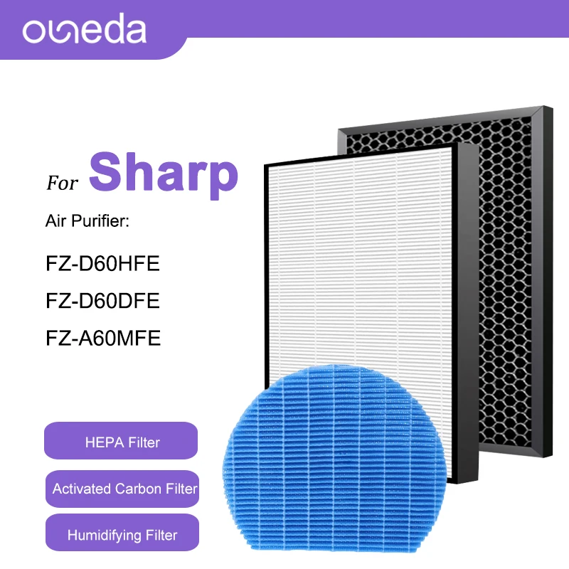 لشارب لتنقية الهواء استبدال FZ-D60HFE FZ-D60DFE FZ-A60MFE HEPA فلتر الكربون تصفية الرطوبة فلتر ل KC-D60E