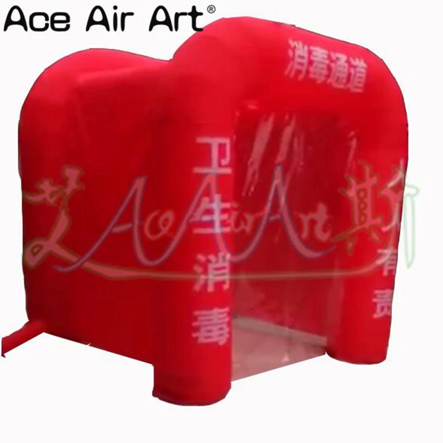 3mL x 2mW x 2.5mH Rapid Set Up Inflatable Decontamination Sterilizing Shelter Tent Red Tube Disinfection Tunnel