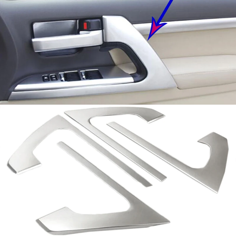 

Chrome Matt Car Door Armrest Stripe Cover Trim 4pcs for Toyota Land Cruiser LC200 2008 2009 2010 2011 2012 -2016 2017 2018 2019