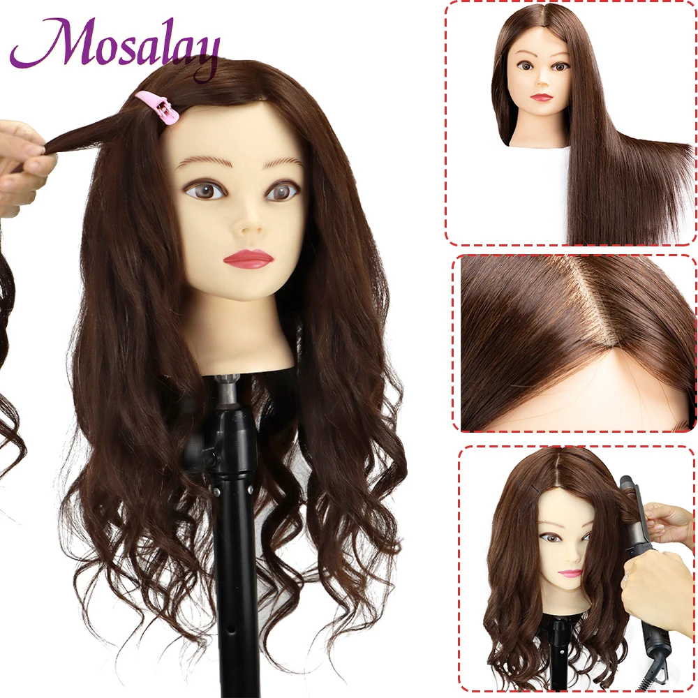 

Colourful Doll Head with 85% mixed 60cm human hair For Hairdressers Mannequin Head Hairstyles Hairdressing Styling Training Head