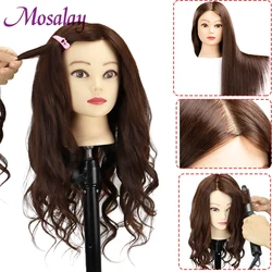 Colourful Doll Head with 85% mixed 60cm human hair For Hairdressers Mannequin Head Hairstyles Hairdressing Styling Training Head