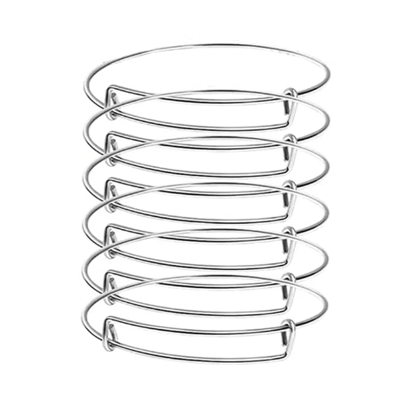 20 Pcs Stainless Steel Expandable Bangle Bracelets Adjustable Wire Blank Bangles Metal Bracelets for DIY Jewelry Making