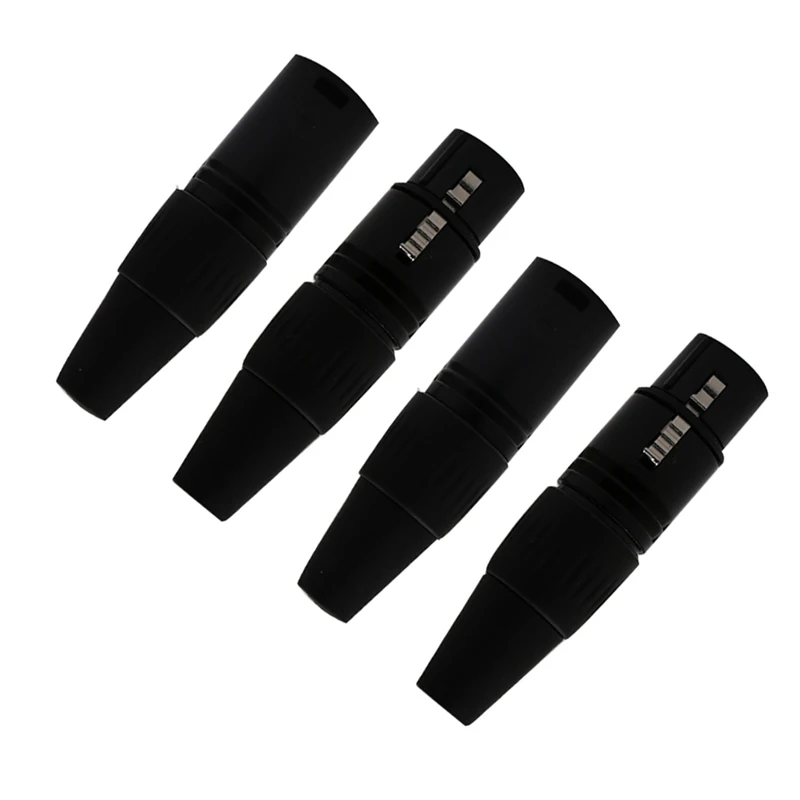 4 buah HIFI neuik adaptor Stereo Jack konektor wanita XLR Plug mikrofon lapis emas 3Pin colokan XLR
