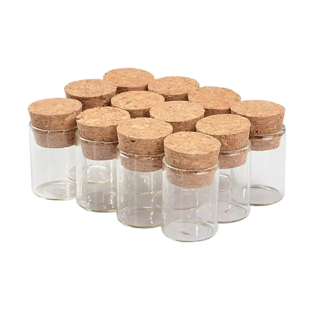 5ml Small Glass Vials Jars In Vitro Bottle With Corks Stopper Empty Glass Transparent Mason Jars Bottles 100pcs  Free Shipping