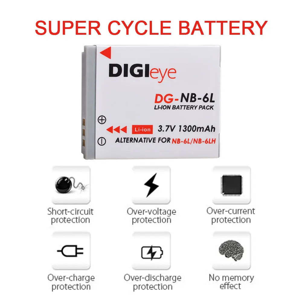 1300mAh NB-6L NB-6LH NB6L NB6LH Battery for Canon PowerShot SX530 SX710 SX700 HS SX610 HS SX540 HS SX510 HS SX500 is Camera