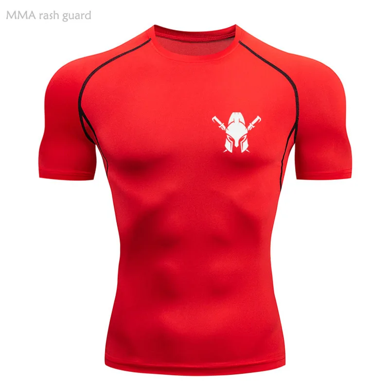 

Men's Sweatshirt Short Running Shirt Summer Gyms workout Quick dry Sweat T-shirt MMA Compression Bodybuilding T-shirt Jogging