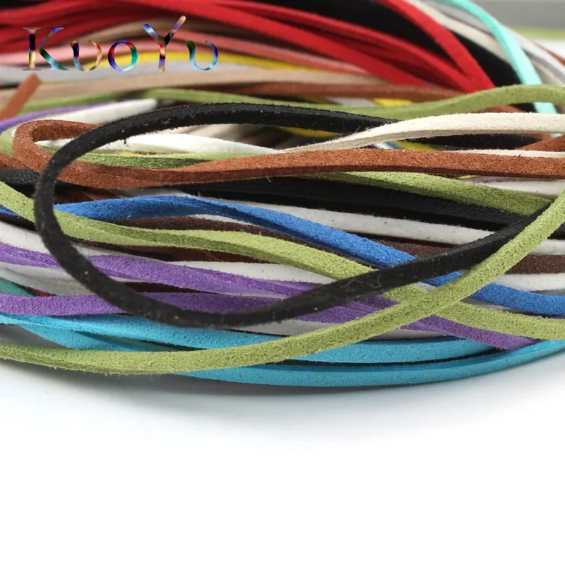 5m/lot Faux Suede Cord Korean Velvet Rope Thread String Cords Fit Craft Necklace Bracelet For Jewelry Making Findings 10Colors