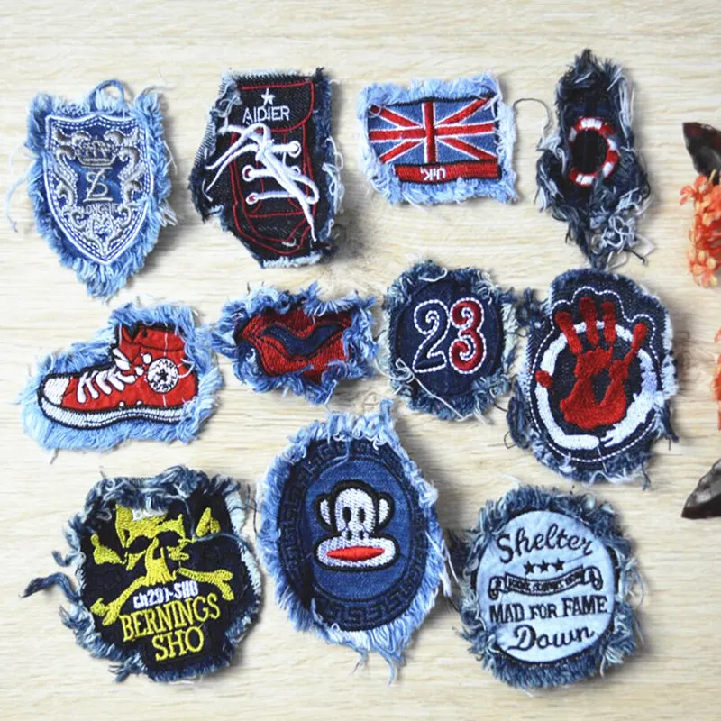 1 piece small size Need hand-sewn cloth stickers, denim patch stickers, no adhesive, DIY clothes decoration patch stickers