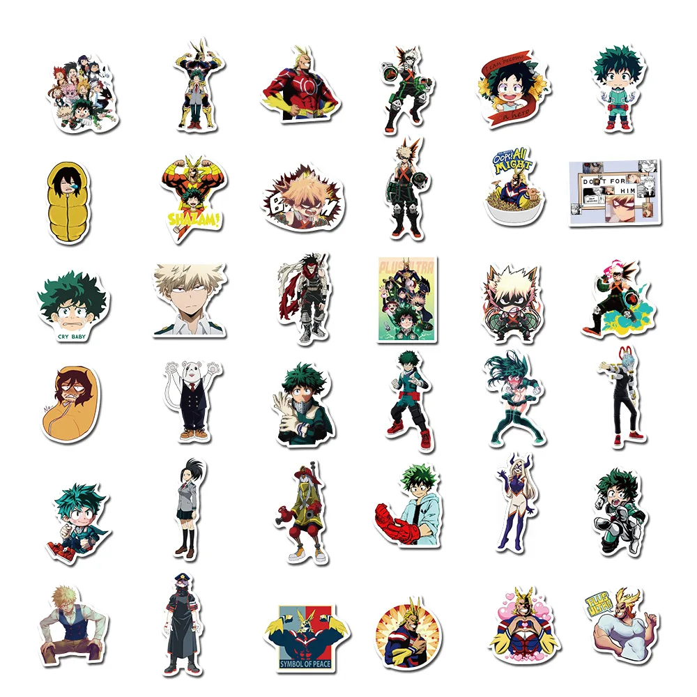 10/50/100pcs Japan Anime Sticker My Hero Academia Suitcase Skateboard Laptop Graffiti Phone Boku No Hero Academia Stickers Decal