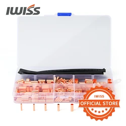 480pcs Copper GT small copper tube connecting tube wire joint terminal crimping small copper tube butt terminal connector set