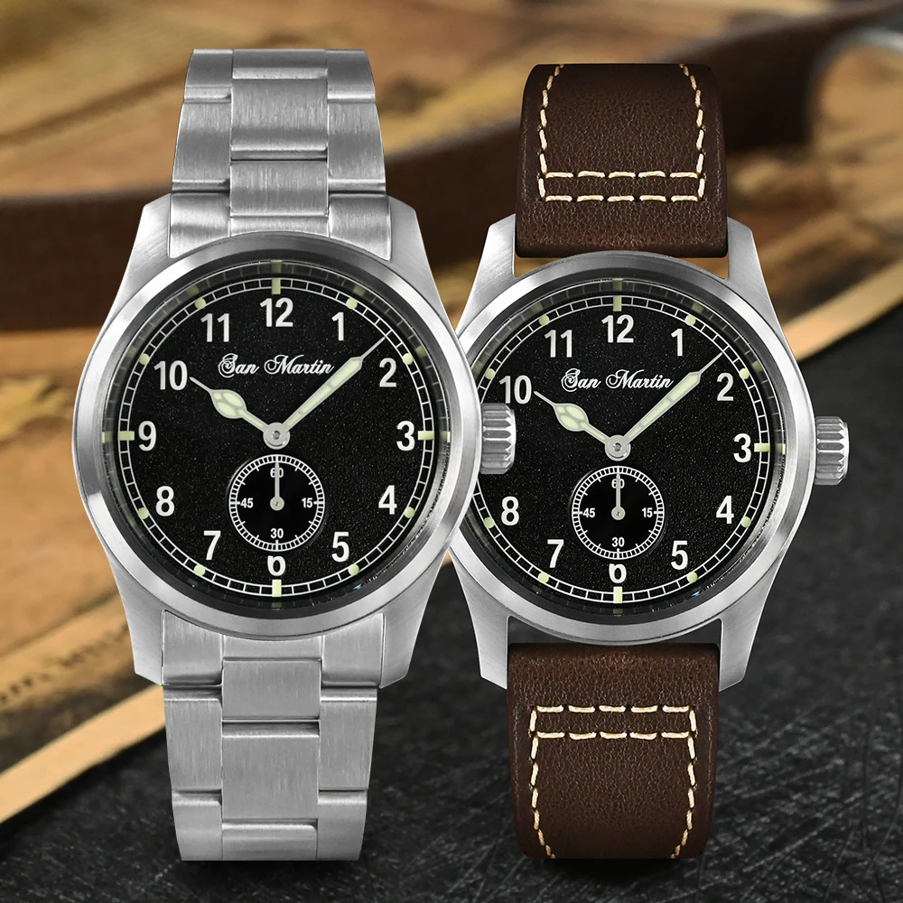 Imagem -02 - San Martin 37 mm Relógio Piloto Ronda 6004 Movimento de Quartzo Militar Simples Moda Estilo Masculino Relógio de Pulso 20 Barra Luminosa Relojes