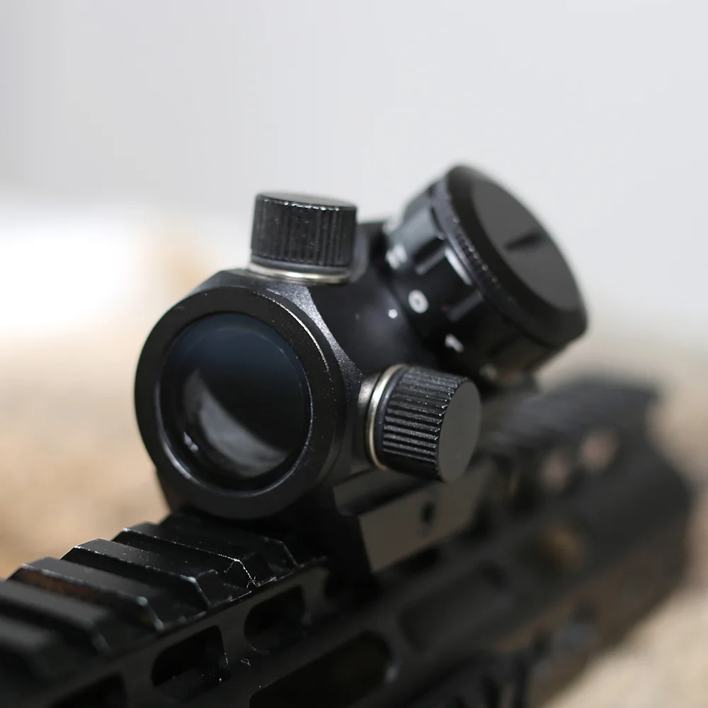 Imagem -03 - Pina Óptica Caça Escopo 1x25 Red Dot Sight Airsoft Riflescope Visão Óptica Weaver Picatinny Mounts Ferroviário