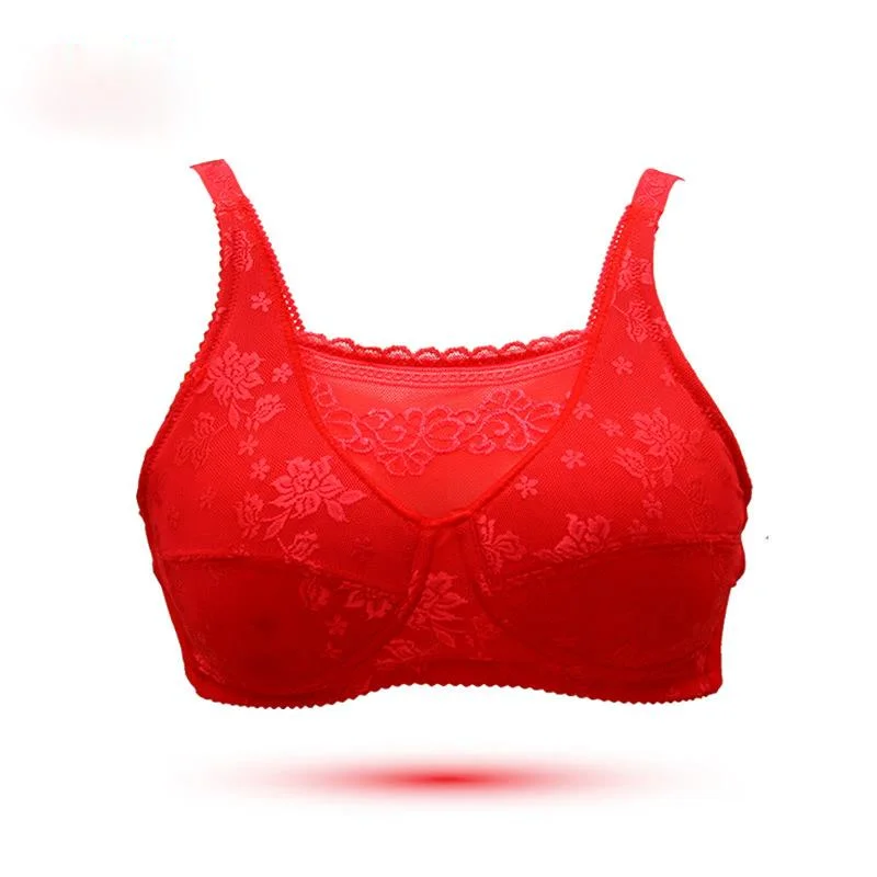 X9070  Mastectomy Bra Tube Top Type Rimless Underwear Gathered Seamless Plus Size Lingere  Lace Pocket Bra Prosthesis Bras