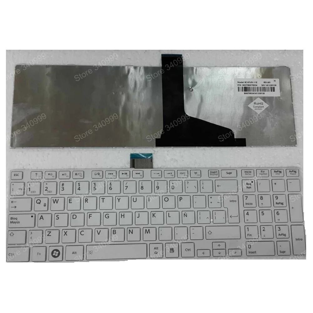 Laptop Keyboard Latin For Toshiba Satellite L850 L850D L855 L855D C870 C850 C855 white with frame Teclado