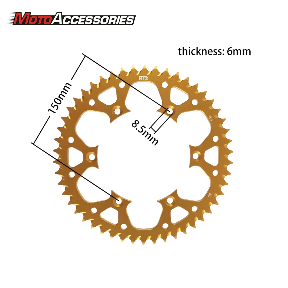 For Kawasaki KX250F KLX650 KX125 Suzuki RM-Z250 Motorcycle Chain Sprockets Rear Back Sprocket Dirt Pit Bike Motorcycle Parts