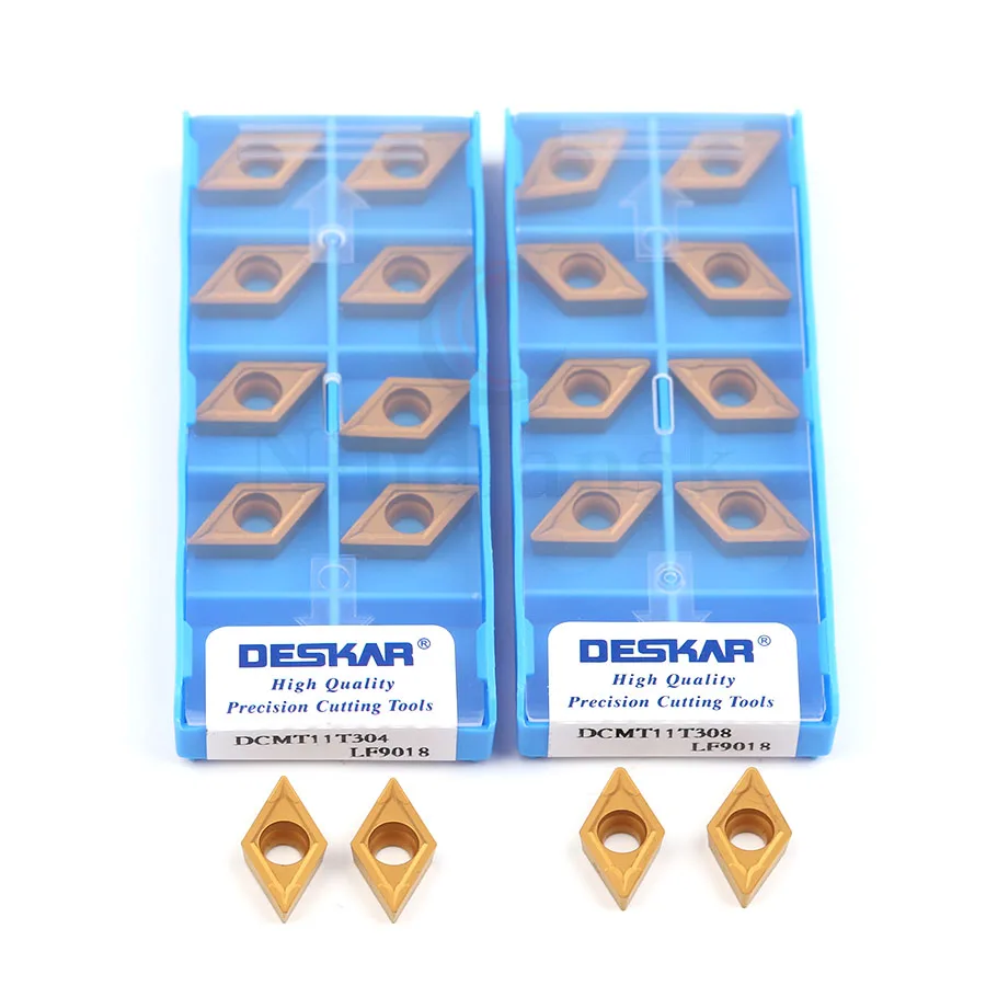 10PCS DCMT11T304 DCMT11T308 LF9018 di alta qualità inserto in metallo duro utensile di tornitura interna CNC strumento tornio, per la lavorazione di parti in acciaio