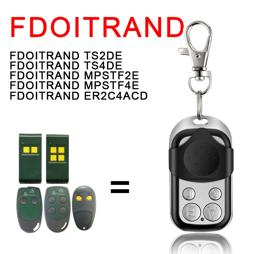 Remote Clone DOITRAND TS2DE TS4DE MPSTF2E MPSTF4E ER2C4ACD Garage Remote Control 433MHz Fixed Code Door Command Transmitter