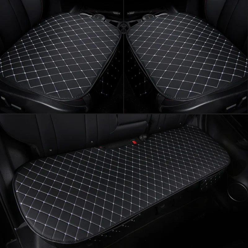 Universal Leather Car Seat Cover Cushion Front Rear Backseat Seat Cover Auto Chair Seat Protector Mat Pad Interior Accessories