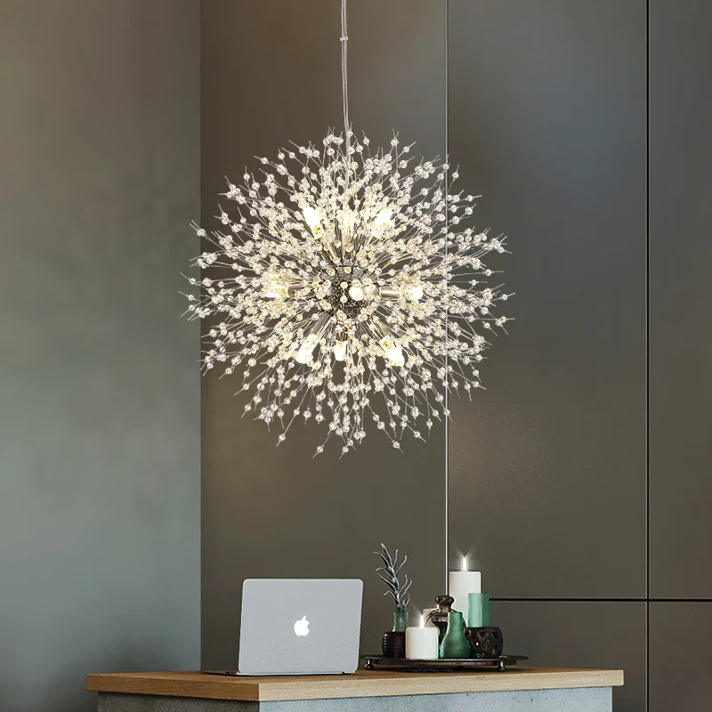 2021 Modern Crystal Dandelion Chandelier indoor Lighting Pendant Lamp For Living Room Dining Room Home decorative luminaires