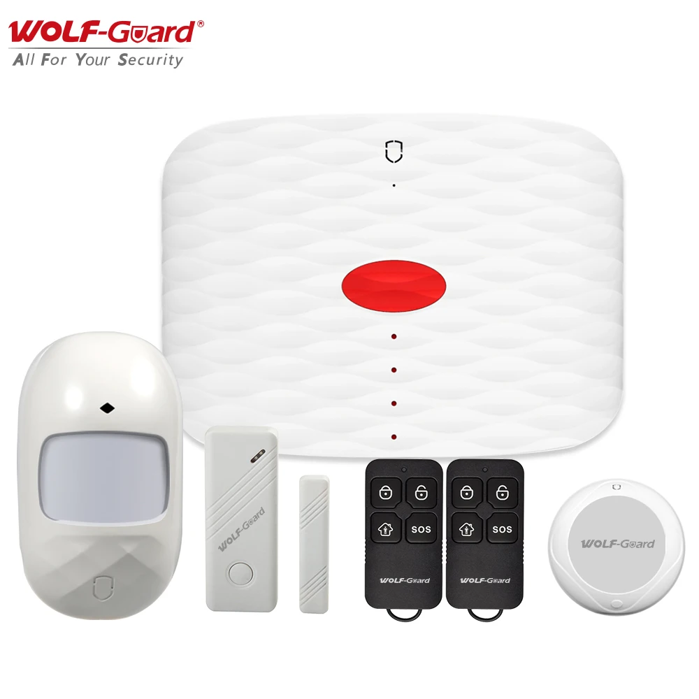 Wolf-Guard DIY 3G GSM Wireless Home Alarm Security System SOS IOS Andriod APP Control PIR Motion Detector Door Window Sensor