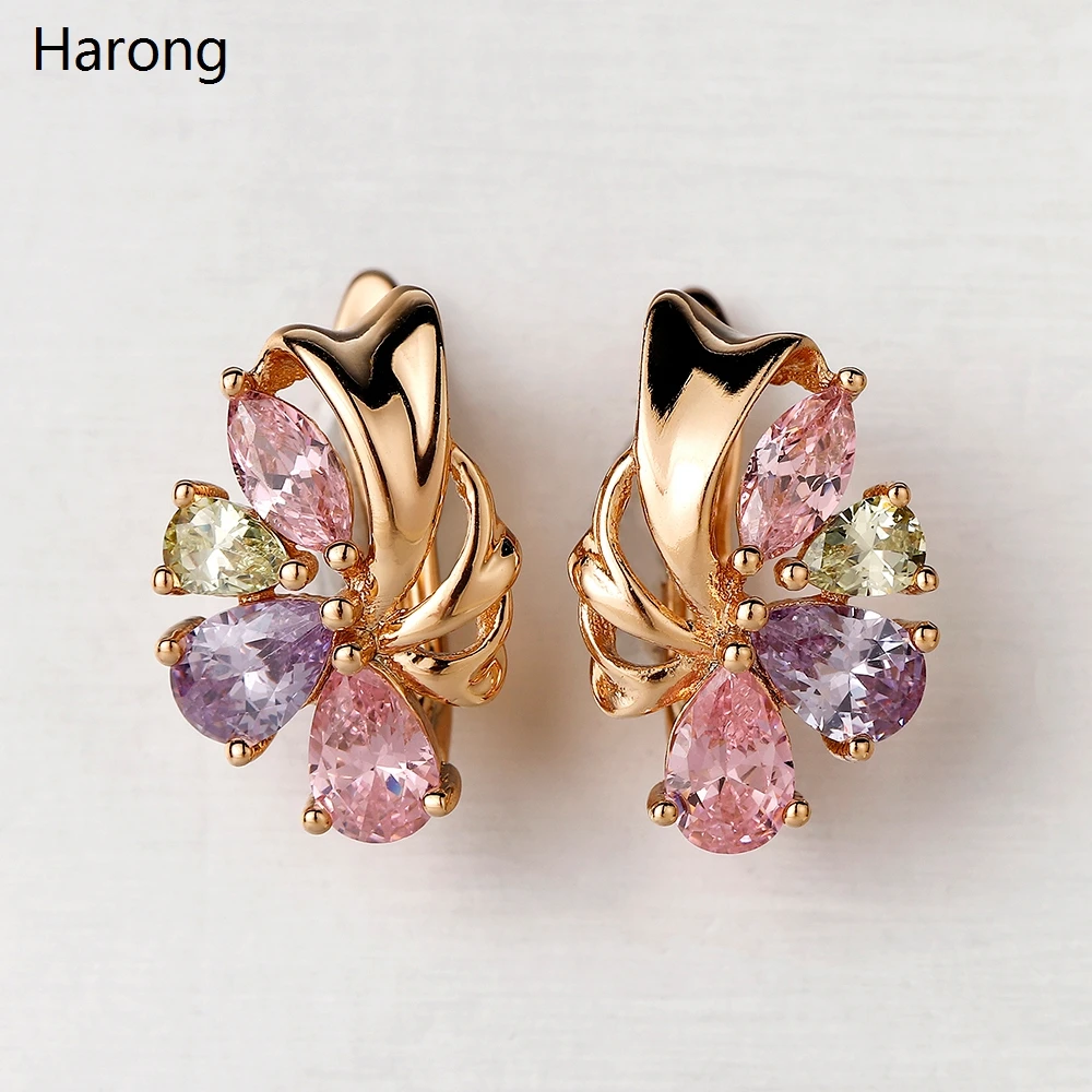 女性と女の子のためのヴィンテージスタイルのクリスタルイヤリング,高品質のジルコニアジュエリー,小さな天然ジルコニア,誕生日プレゼント