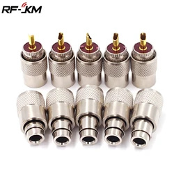 10 teile/los Geschraubt Kupplung Stecker PL259 UHF Stecker Mit Minderer für RG8X Koaxialkabel + Rohr UHF RG8X anschlüsse